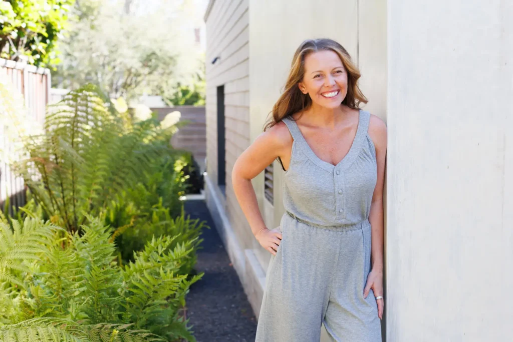 lady standing wearing lounge wear