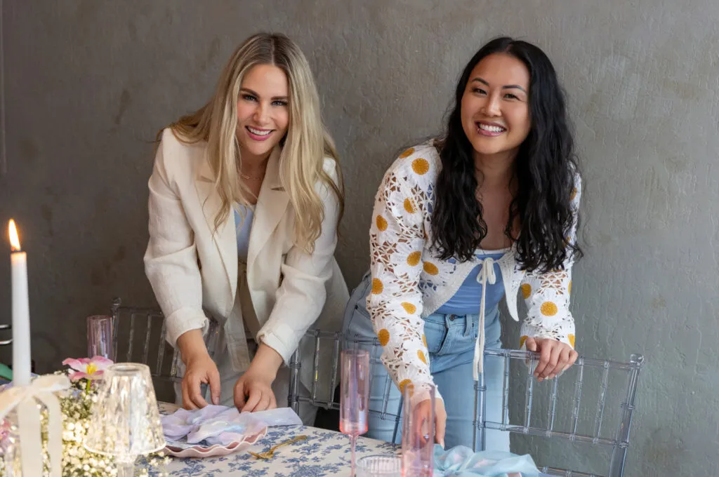 party planners setting up for event