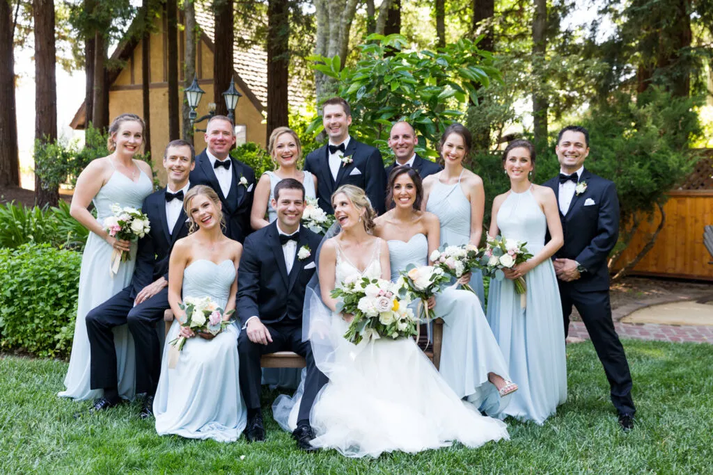 bridal party photo at harvest inn
