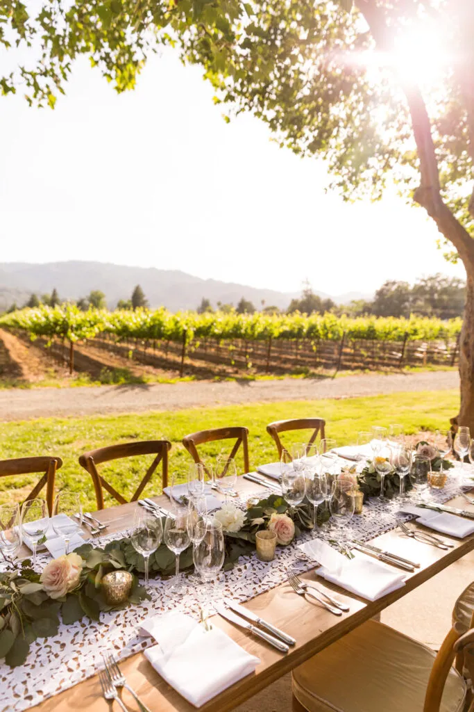 harvest inn wedding reception tables