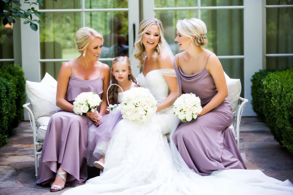 bridesmaids laughing