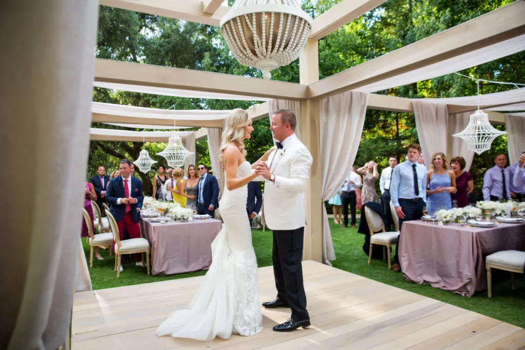 wedding couple having their first dance