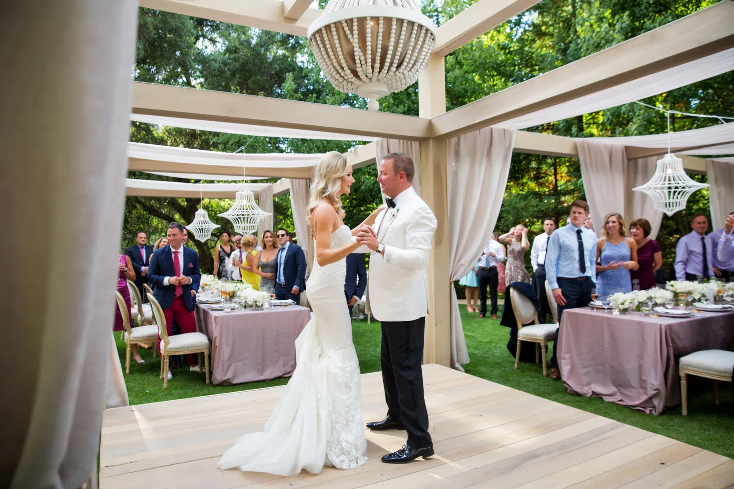wedding couple having their first dance